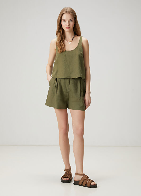 Beymen Club Haki Keten Şort - 2