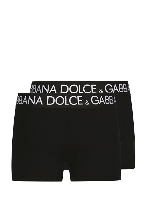 Siyah 2li Logo Bantlı Erkek Boxer Seti - Görsel 3