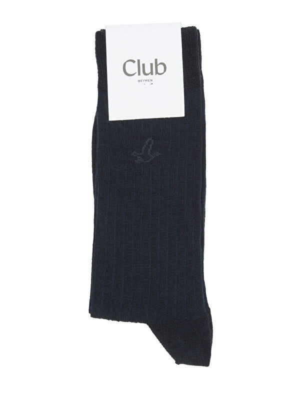 Beymen Club Navy Blue Contrast Goose Men's Wool Socks - 1