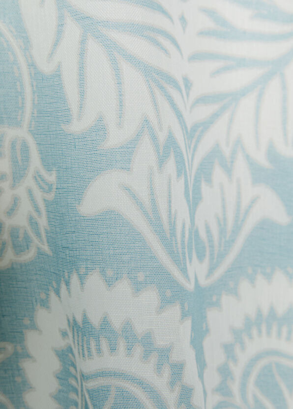 Beymen Club Blue Floral Patterned Women's Linen Shawl - 2