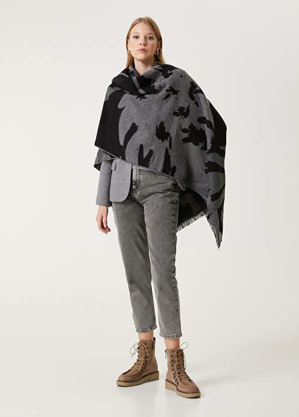 Beymen Club Gri Yaprak Desenli Şal - 3