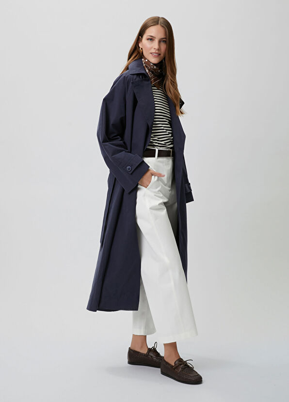 Beymen Club Papertouch Oversize Lacivert Pardösü - 3