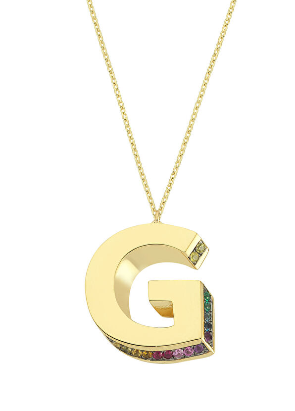 Charms Company Letter G Detailed Women's Gold Necklace - 1