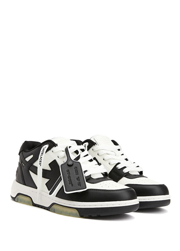 Off-White Siyah Beyaz Kadın Deri Sneaker - 2