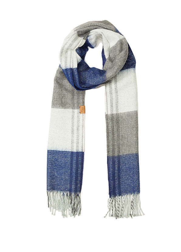 Beymen Club Mavi Gri Desenli Erkek Atkı - 2