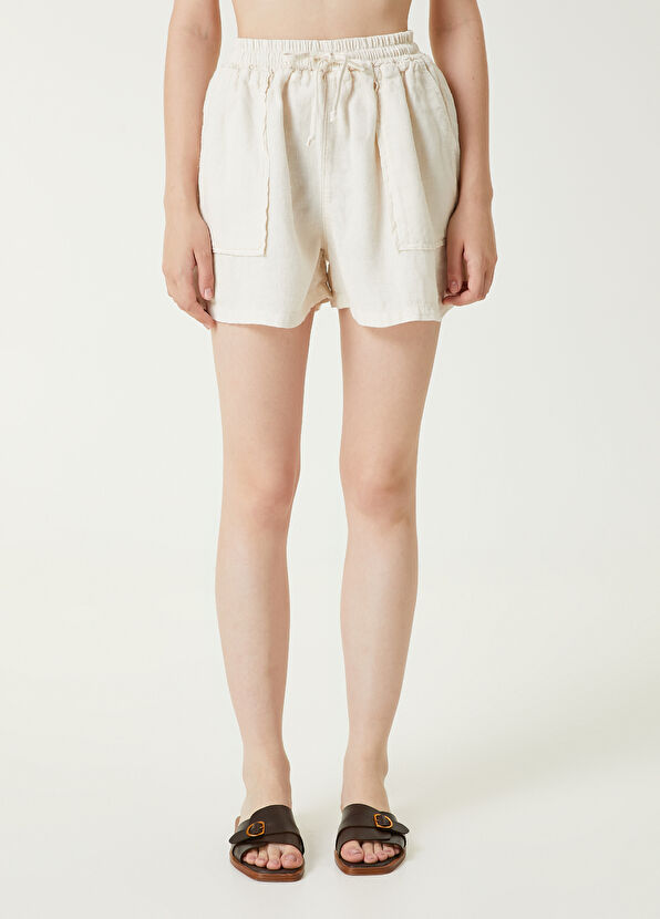 Beymen Club Bej Keten Şort - 2