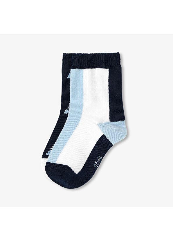 Jacadi Paris Blue & White 2-Pack Soft Knit Baby Boy Socks - 2