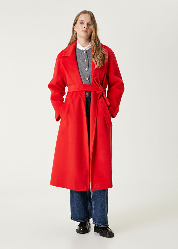Beymen Club Kırmızı Kuşaklı Palto - 2