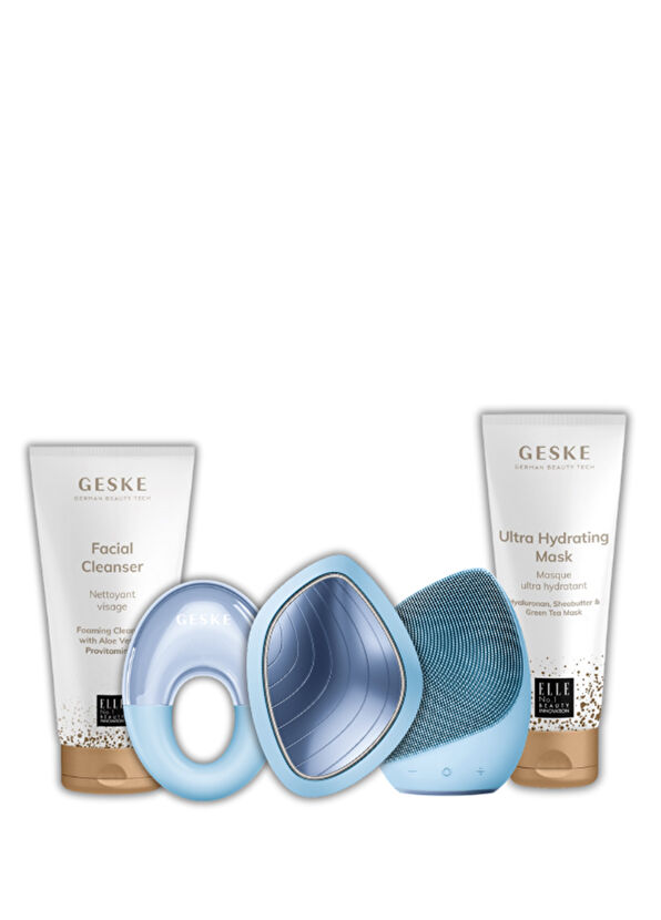 Geske Mavi Sıkılaştırıcı Temizleyici Masaj Aletli 5'li Cilt Bakım Cihazı Seti - 1