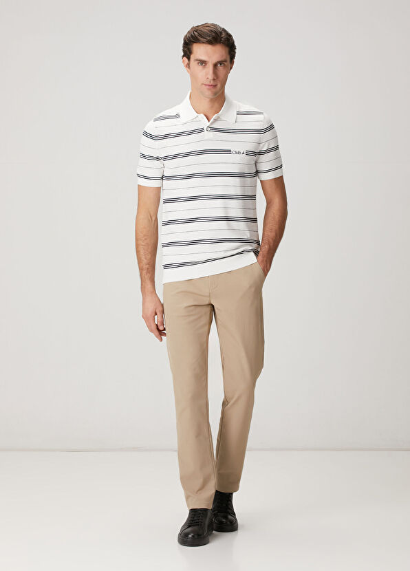 Beymen Club White Navy Blue Striped Polo Knitwear - 3