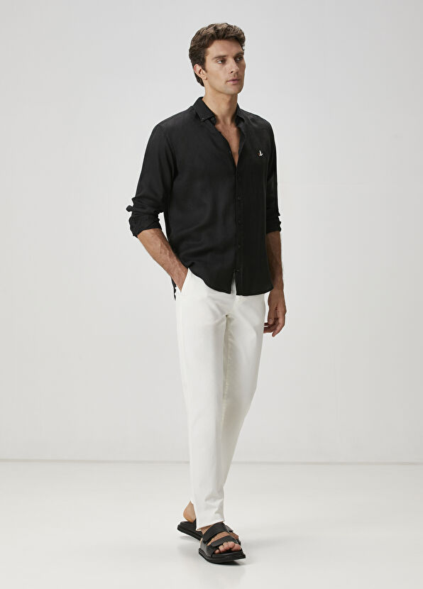 Beymen Club Comfort Fit Black Linen Shirt - 3