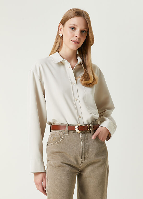 Beymen Club Bej Boyfriend Dış Gömlek - 1