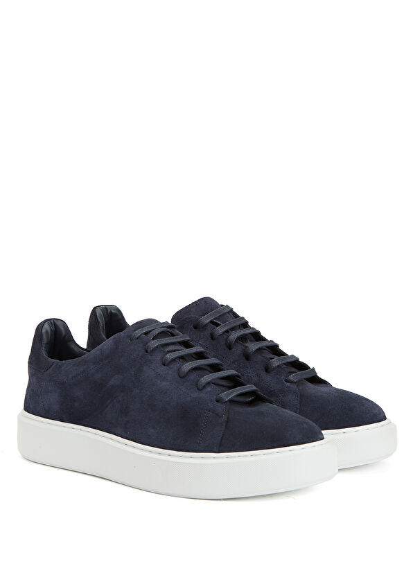 Beymen Club Navy Blue Men's Suede Sneakers - 2