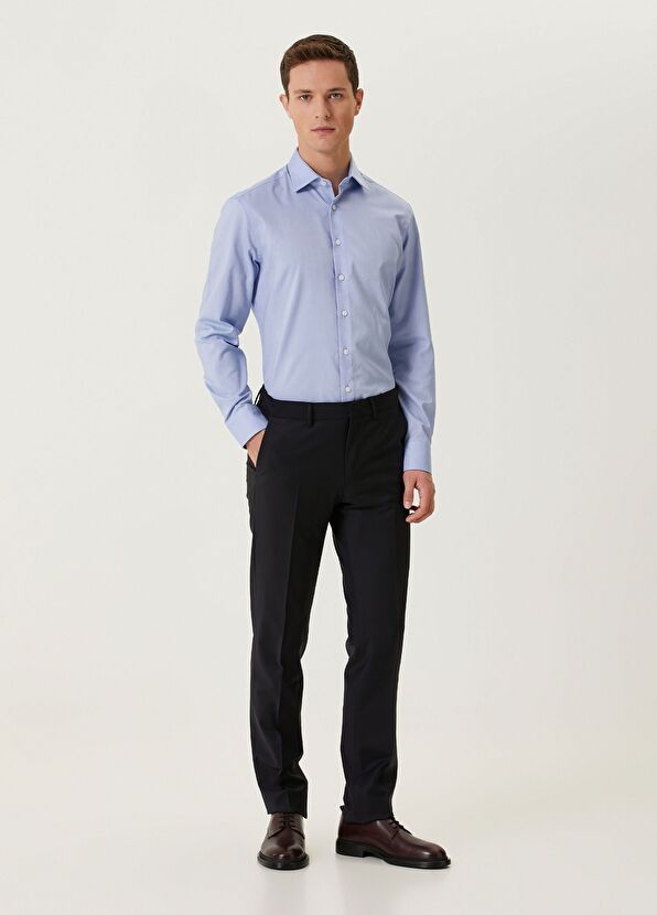 Beymen Club Comfort Fit Mavi Non-iron Oxford Gömlek - 3
