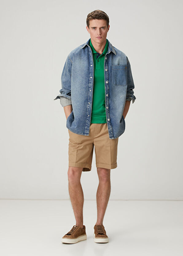 Beymen Club Yeşil Slim Fit Yaka Altı Baskılı Basic Polo Tshirt - 3