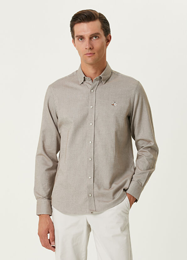 Beymen Club Comfort Fit Mink Oxford Shirt - 1