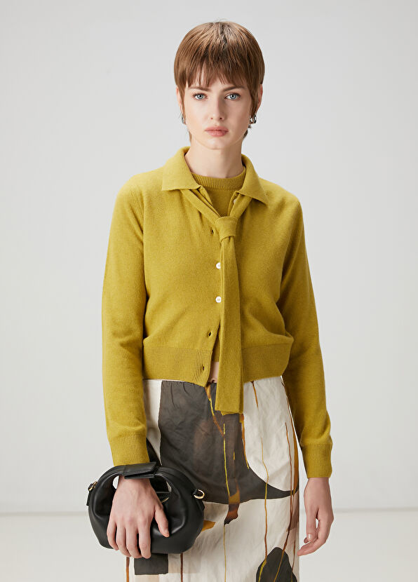 Beymen Club Fat Green Scarf Detailed Knitwear Cardigan - 1