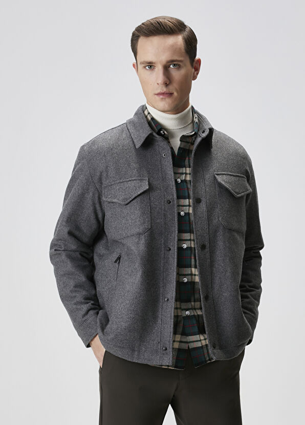 Beymen Club Grey Wool Outer Shirt - 1