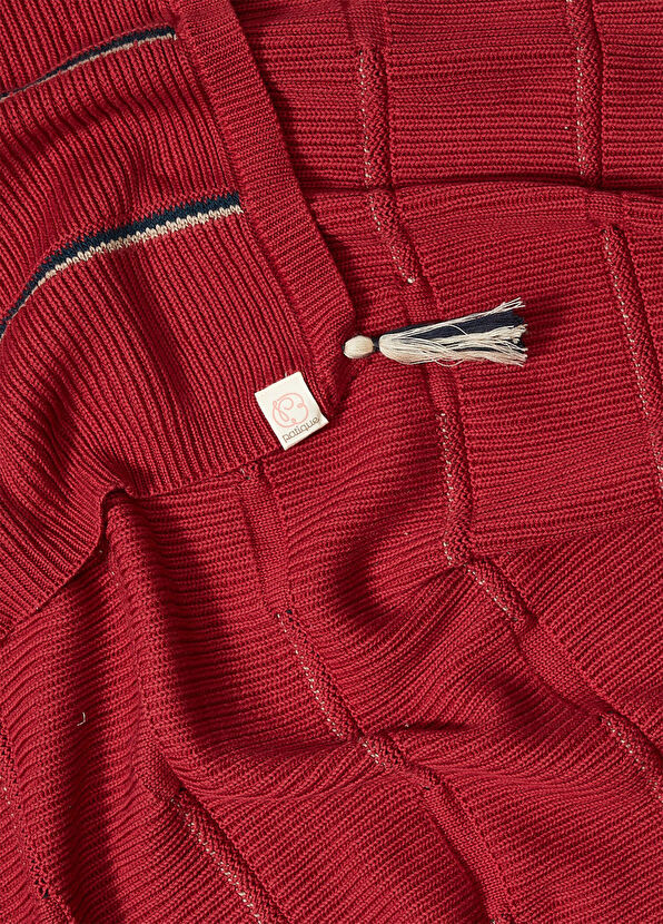 Patique Kids Bordo Organik Pamuk Püsküllü Bebek Battaniyesi - 2