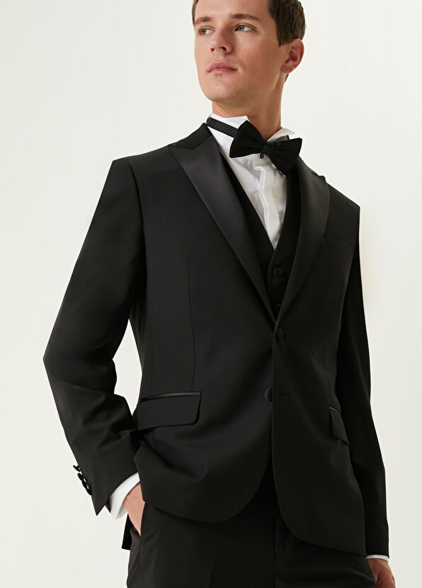 Beymen Club Black Vest Detailed Wool Tuxedo - 2