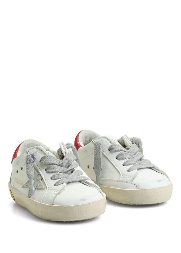 Golden Goose Super Star Kırmızı Beyaz Unisex Çocuk Deri Sneaker - 2