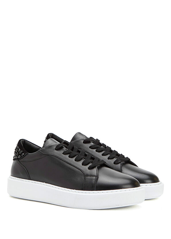 Beymen Club Black Crystal Women's Leather Sneakers - 2