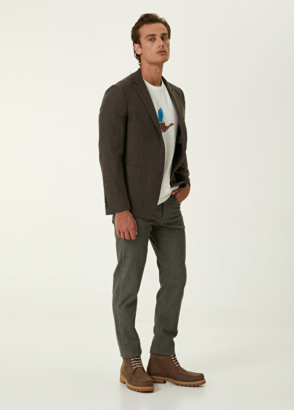 Beymen Club Koyu Kahverengi Kalın Flanel Yün Ceket - 2