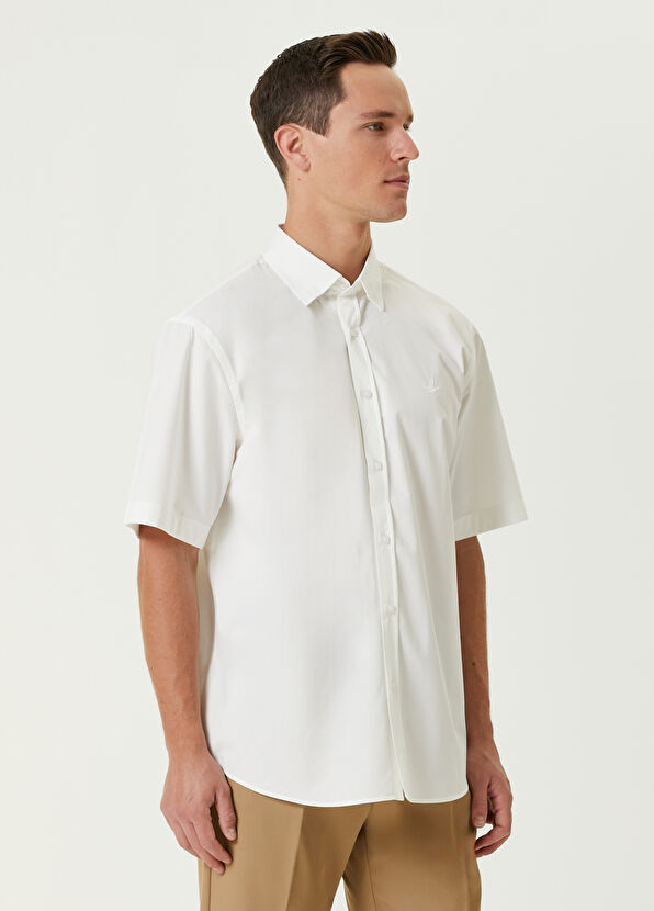 Beymen Club Beyaz Kısa Kollu Poplin Gömlek - 4