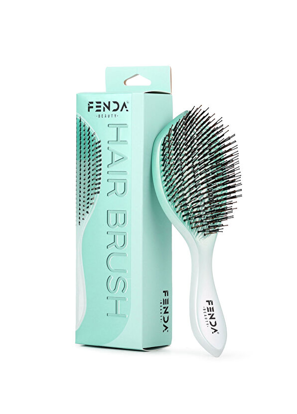 FENDA Profesyonel Aurora Green 4 Pinli Geniş Başlık Yeşil Saç Fırçası - 1