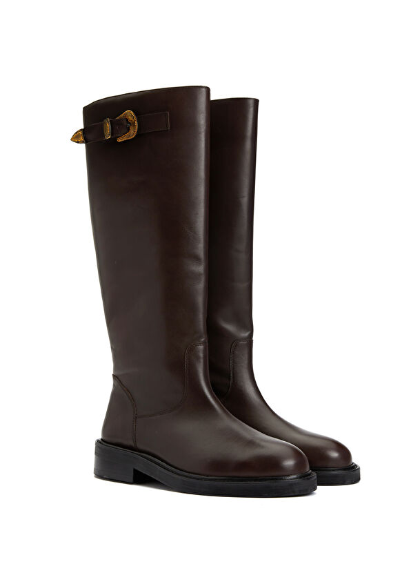Beymen Club Brown Women's Leather Riding Boot - 2
