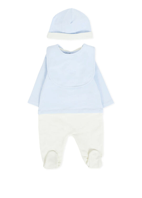 Fendi Light Blue Baby Romper Set - 2