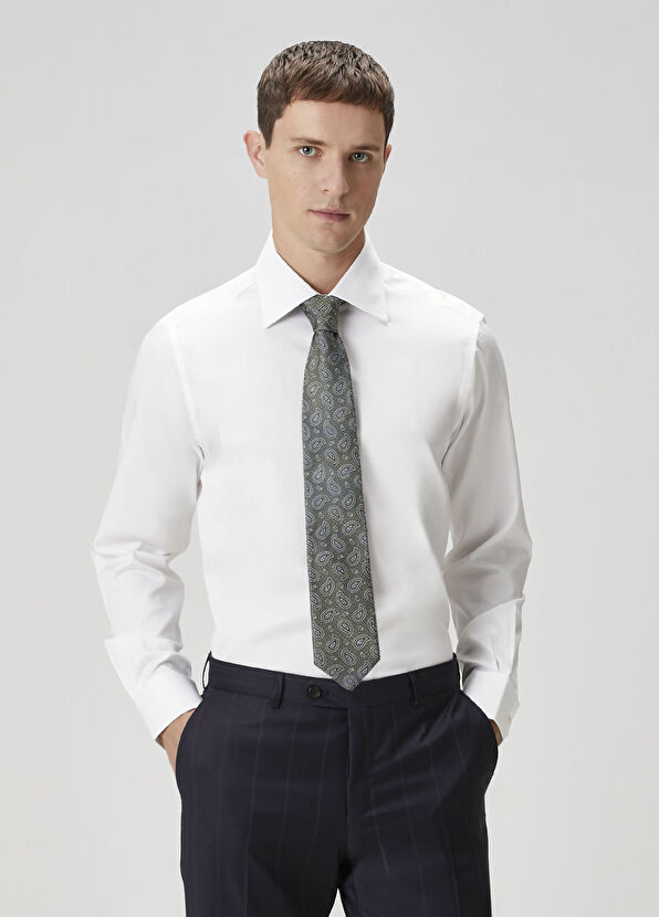 Custom Fit Beyaz Gömlek - Görsel 5