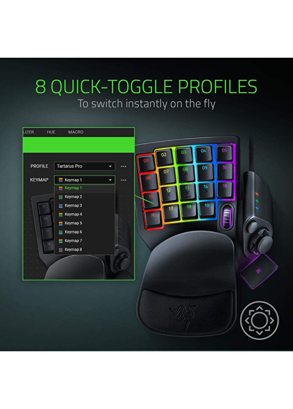 Razer RZ07-03110100-R3M1 Tartarus Pro RGB Ergonomik Keypad - 4