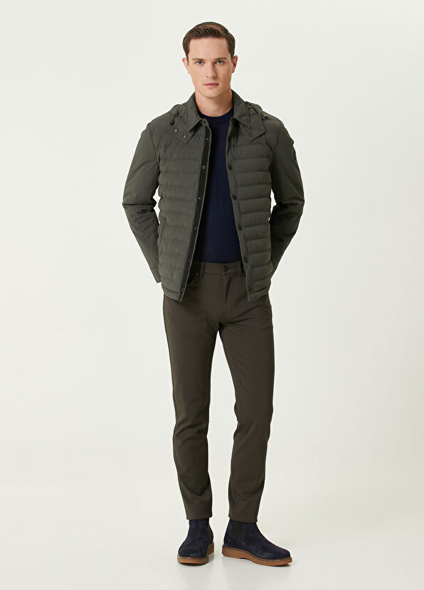 Beymen Club Haki Kapüşonlu Kapitoneli Mont - 2