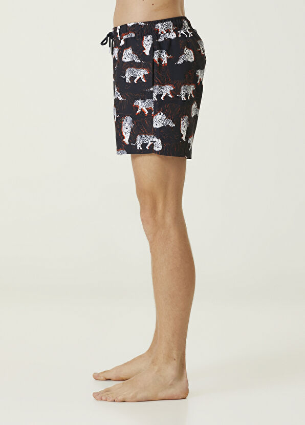 Beymen Club Navy Blue Tiger Figure Swimsuit - 3