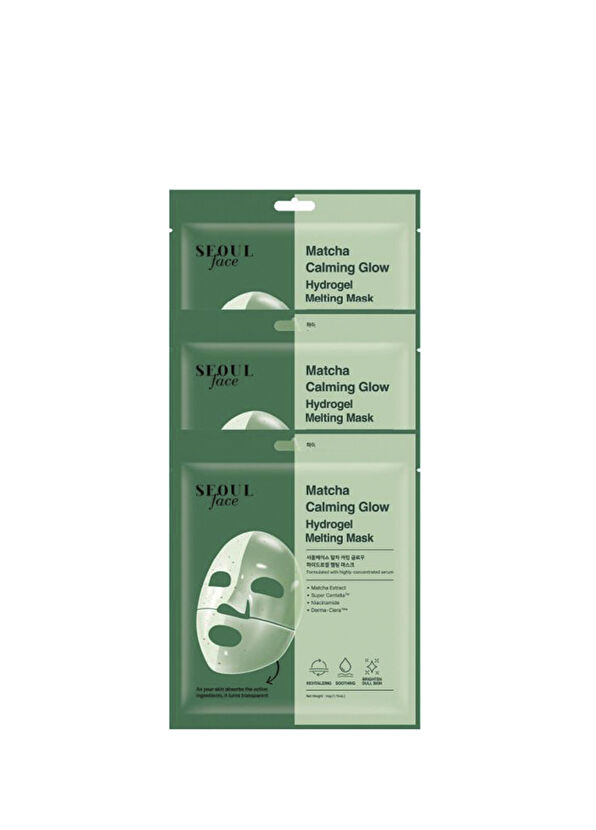 Dermal Seoul Face Matcha Soothing Glow Hydroid 3-Pack Paper Face Mask 34 gr - 1