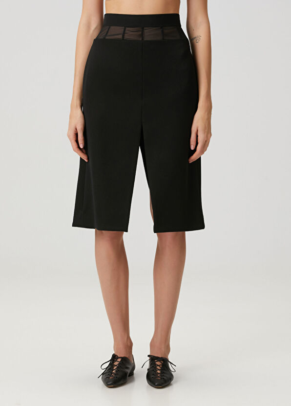 Stella McCartney Siyah Midi Yün Etek - 2