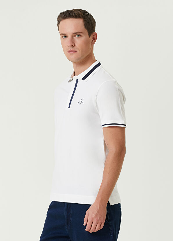 Beymen Club Slim Fit Beyaz Polo Yaka T-shirt - 4