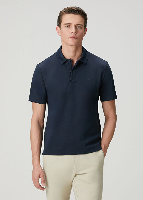 Beymen Club Navy Blue Slim Fit Rope Detail Polo T-Shirt - 1