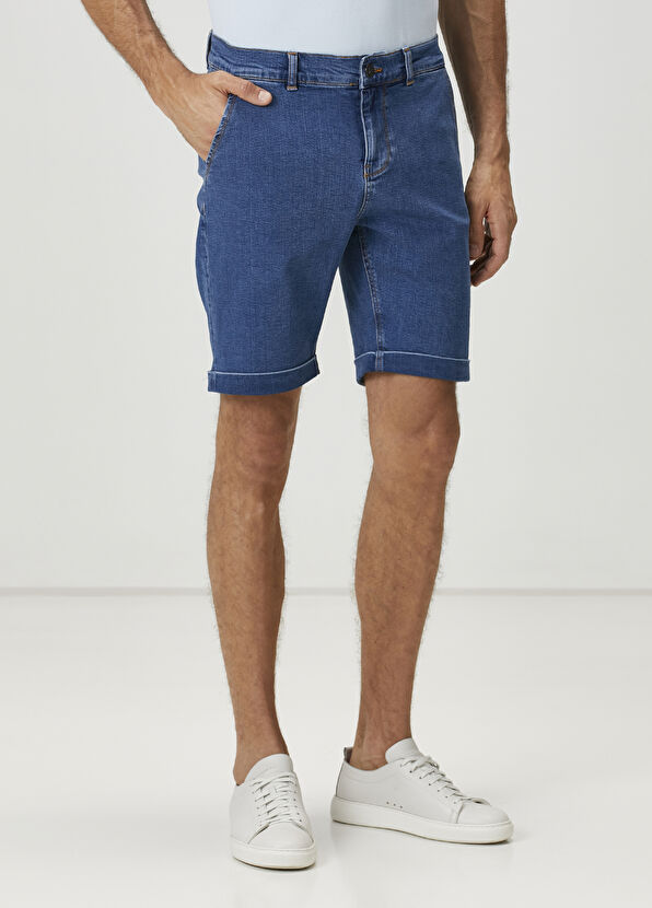 Beymen Club Blue Denim Shorts - 2