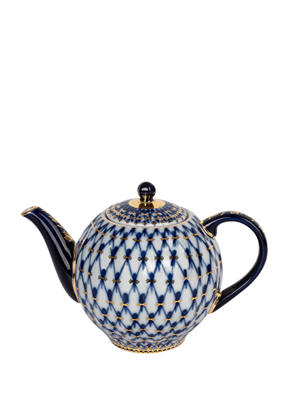 Imperial Porcelain Cobalt Net Mavi Porselen Çaydanlık 600 ml - 1
