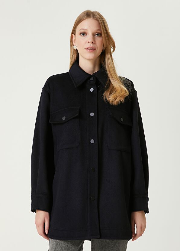 Beymen Club Navy Blue Wool Over Shirt - 1