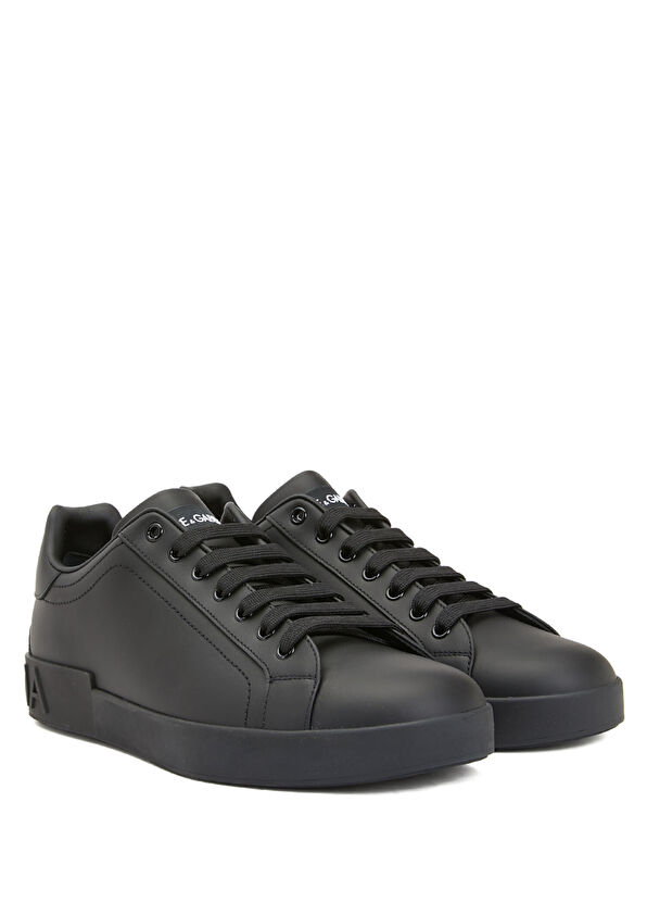 Dolce&Gabbana Portofino Black Men's Leather Sneakers - 2
