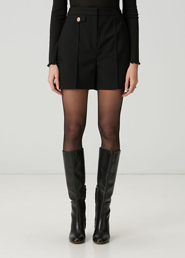 Beymen Club Siyah Yün Twill Şort - 2