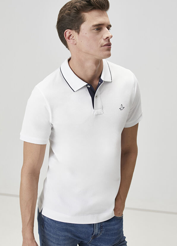 Beymen Club Slim Fit Beyaz Polo Yaka T-shirt - 2