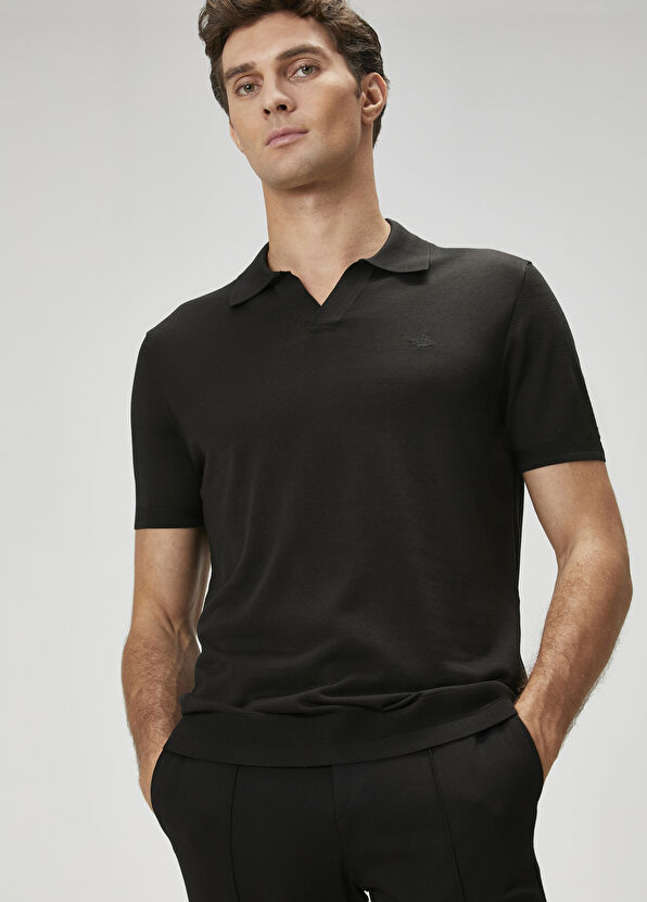 Beymen Club Black Silk Polo Knitwear - 4