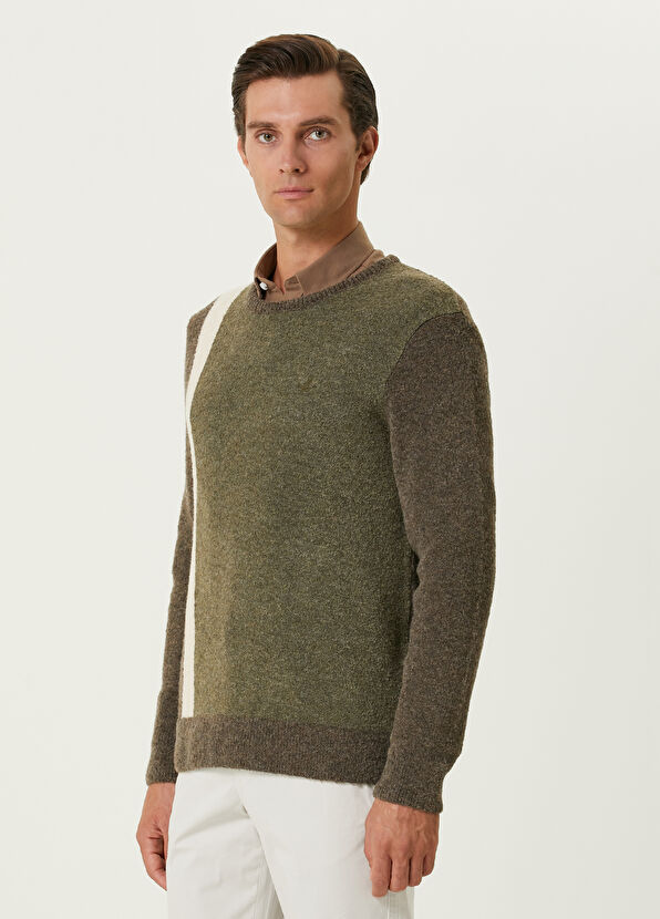 Beymen Club Khaki Colorblocked Striped Sweater - 4