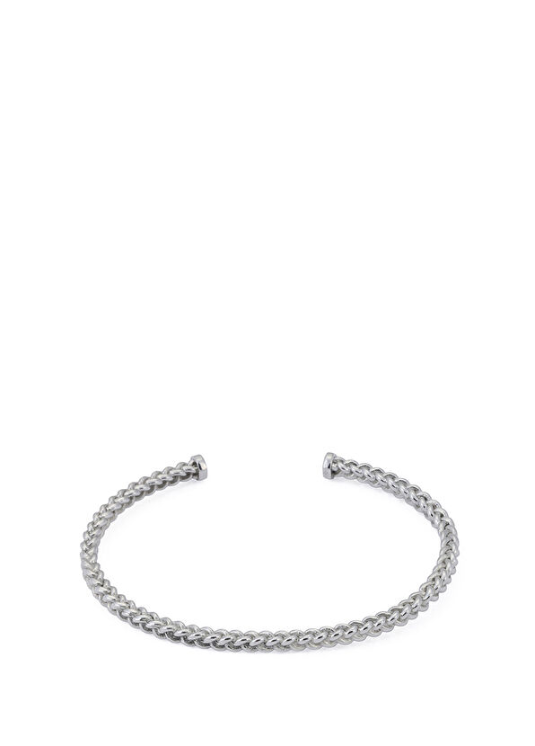 Archive by AtolyeWolf Gümüş Kaplama Çelik Erkek Örgü Bilezik - 1