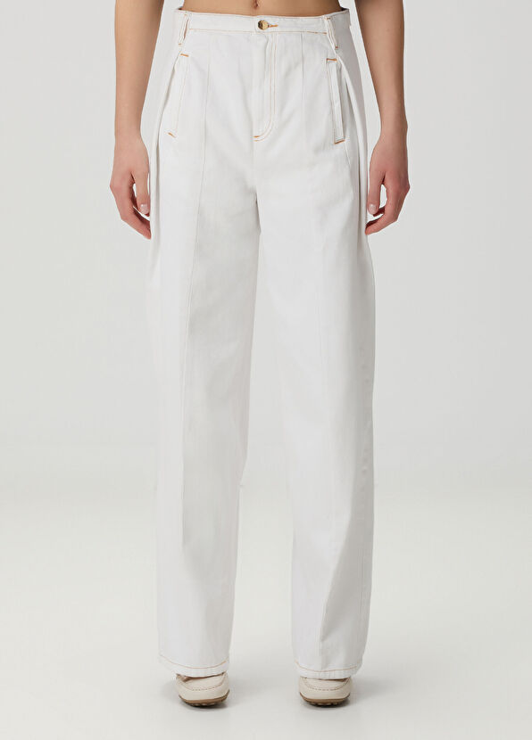Sandro Everly White Wide Leg Jeans - 2