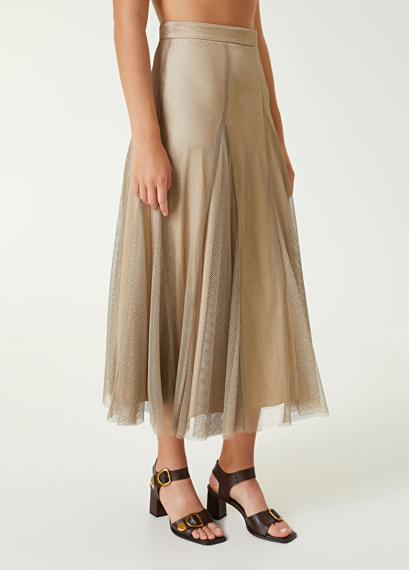 Beymen Club Gold Midi File Abiye Etek - 4